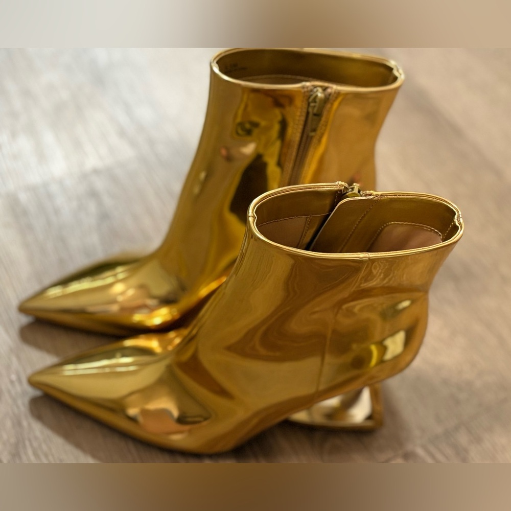 Gianni Bini Metallic Gold Ankle Boots